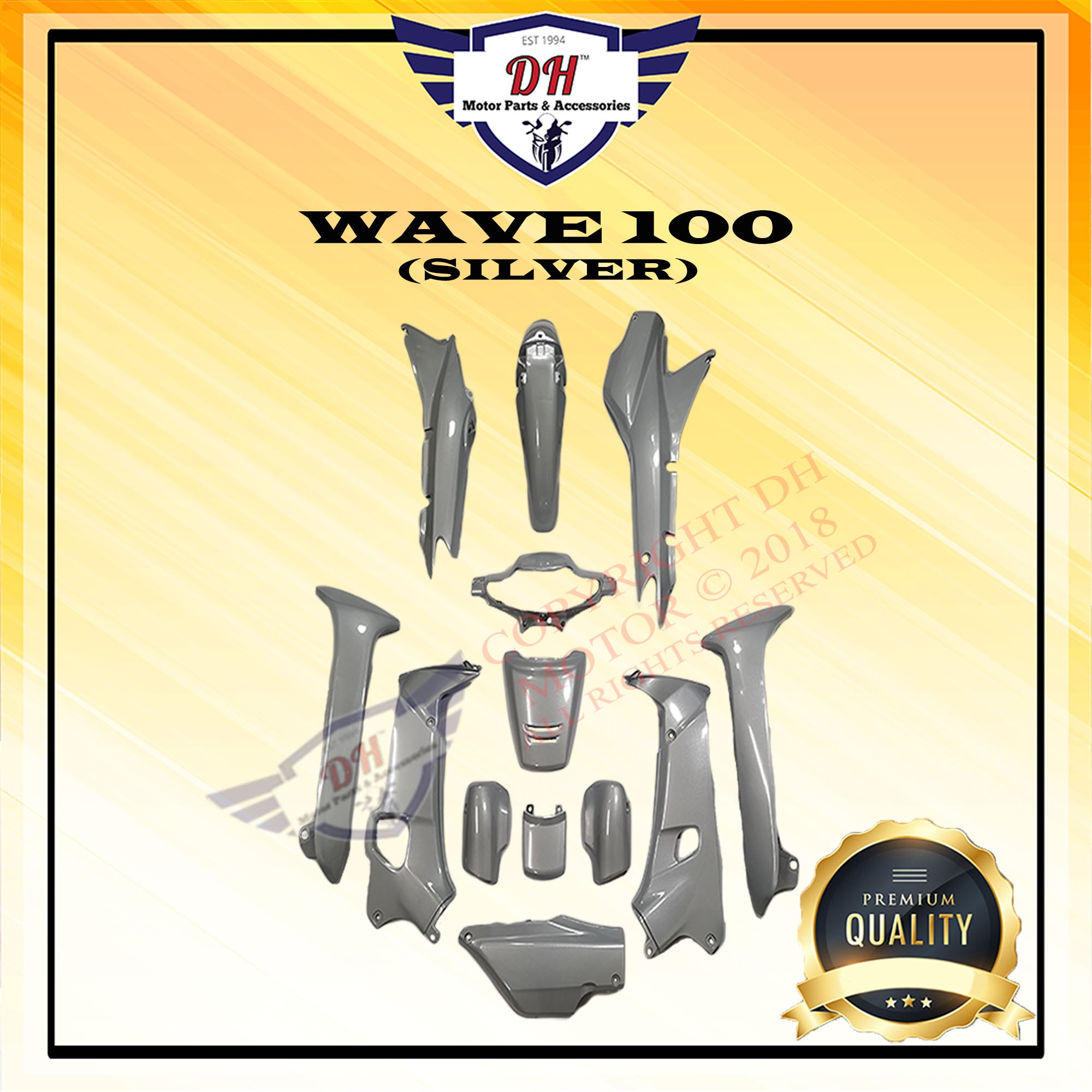 Wave100 Part WAVE 100 COVER SET (SILVER) FULL SET – DH MOTOR PARTS & ACCESSORIES