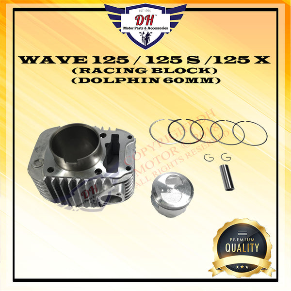 WAVE 125 / 125 S / 125 X (DOLPHIN) HIGH PERFORMANCE CYLINDER RACING BLOCK KIT (60MM) (ALLOY)
