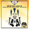 WAVE 125 X COVER SET (269 BLUE + SILVER + BLACK) FULL SET HONDA ULTIMO