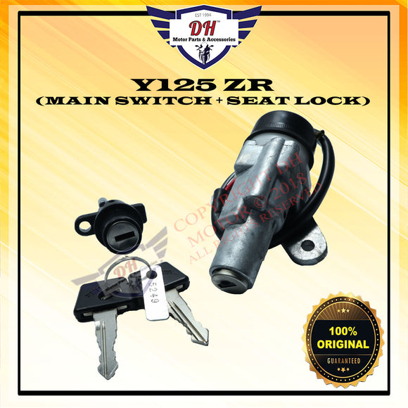 Y125 ZR (ORIGINAL) IGNITION MAIN SWITCH ASSY + SEAT LOCK YAMAHA