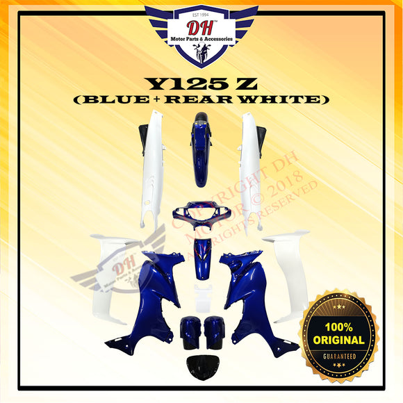 Y125 Z (ORIGINAL) COVER SET (DPBMC BLUE + REAR WHITE) YAMAHA 125 125Z 125ZR